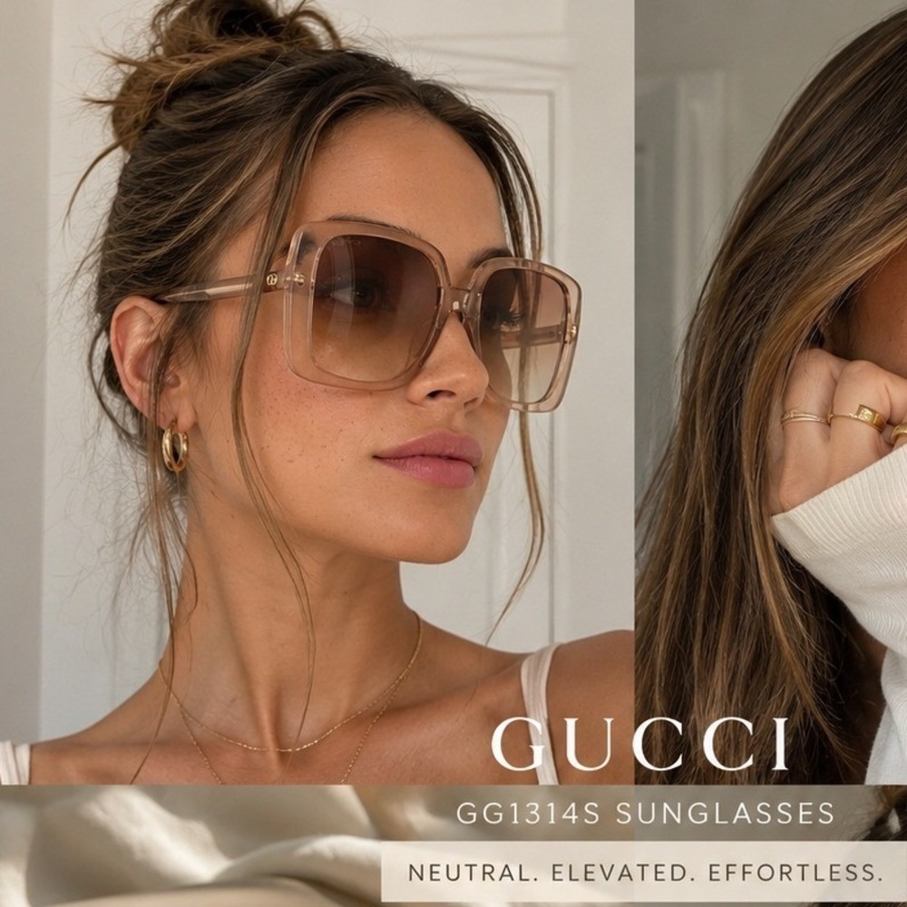 Authentic Gucci Oversized Square Sunglasses (GG1314S)